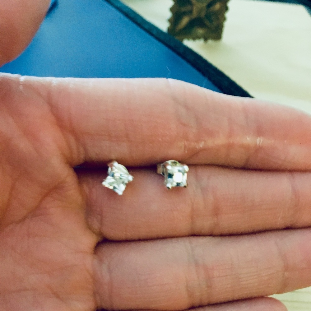 Sterling silver and white topaz studs